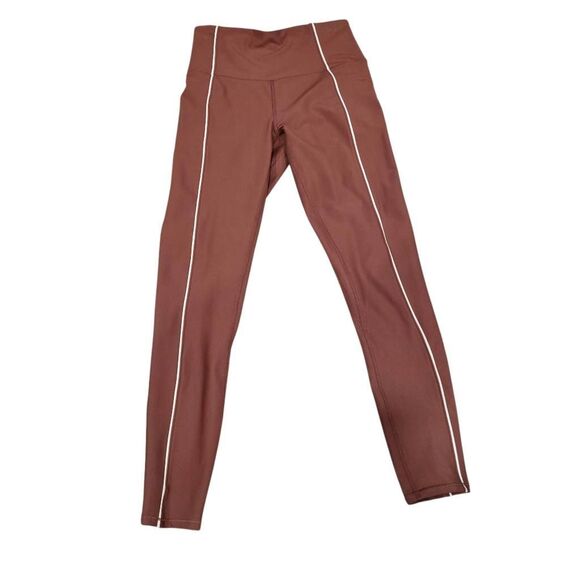 Abercrombie YPB Ankle Leggings Women's Small Red Brown Waist Stretch - Picture 1 of 6